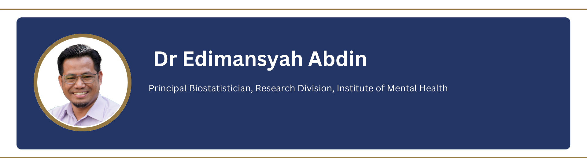Dr Edimansyah Abdin Profile Card